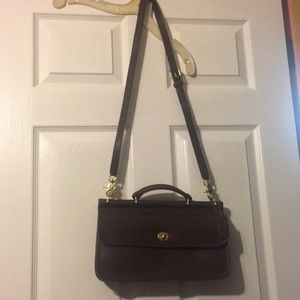 Coach leather hand bag w/removable shoulder strap